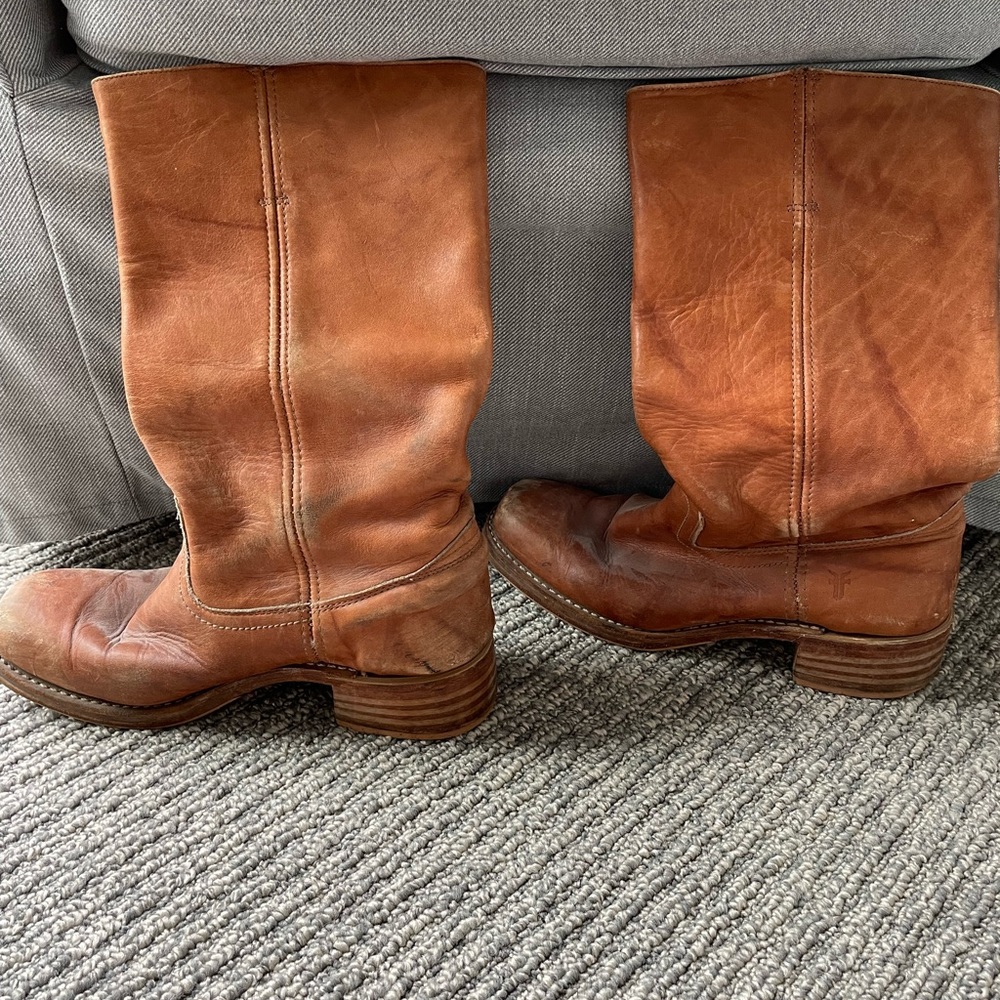 Mid Calf Frye Campus Boot - 10M - 77050 - Caramel
